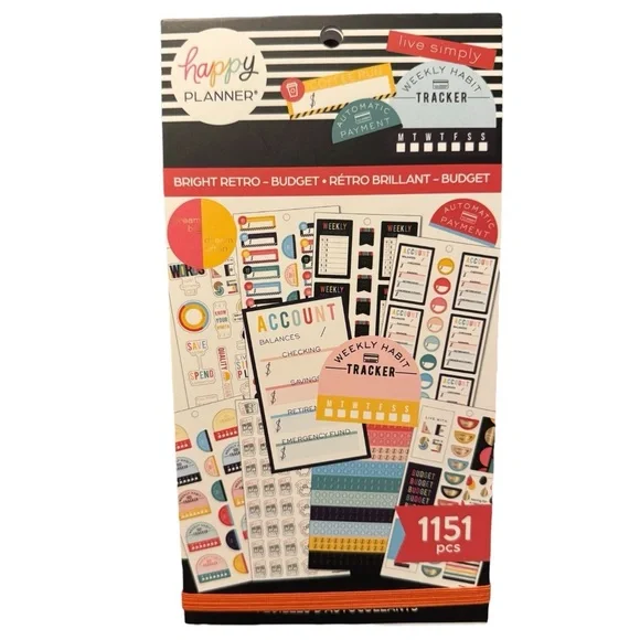 Happy Planner 1152 piece Vibrant Budget Sticker Collection NEW - Picture 9 of 10